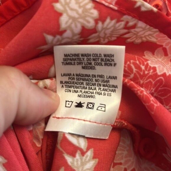 EUC Laura Scott  long roll tab sleeve top large petite - Picture 4 of 5